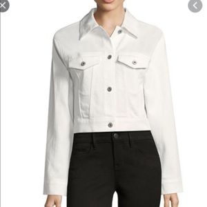 Arizona Cropped White Denim Jacket